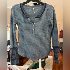 Free People Mistletoe Thermal Shirt Size S